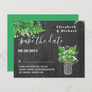 BUDGET Greenery Ferns Wedding Save The Dates