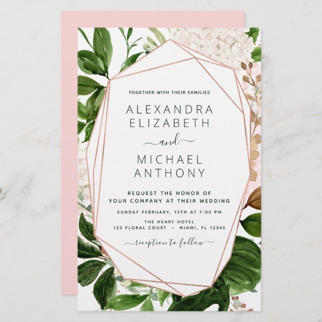 Budget Greenery Foliage Elegant Wedding (Front/Back)