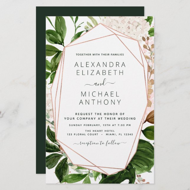 Budget Greenery Foliage Elegant Wedding (Front/Back)