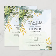 BUDGET Greenery Gold Eucalyptus Leaves Wedding