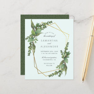 Budget Greenery Mint & Gold Geometric Wedding