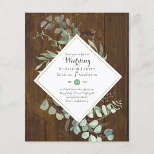 BUDGET Greenery Modern Colour Theme Wedding Invite Flyer