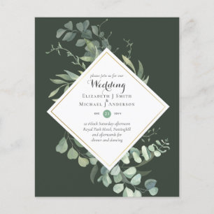 BUDGET Greenery Modern Colour Theme Wedding Invite Flyer
