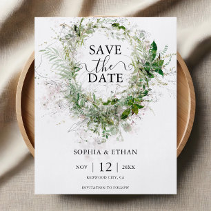 Budget Greenery Photo Save The Date Flyer