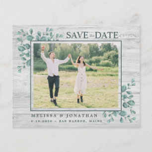 Budget Greenery Photo Wedding Save The Date Invite