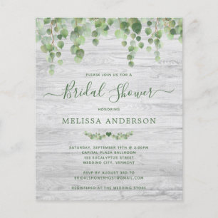 Budget Greenery Rustic Bridal Shower Invitation
