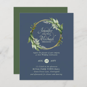 BUDGET Greenery Wreath Wedding Invtiations Colours
