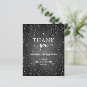 Budget Grey Memorial Funeral Thank you Card