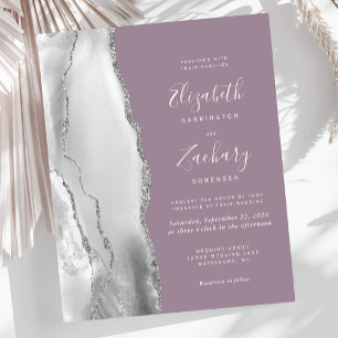Budget Grey White Silver Agate Mauve Wedding