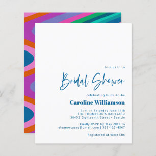 Budget Groovy Colourful Unique Retro Bridal Shower