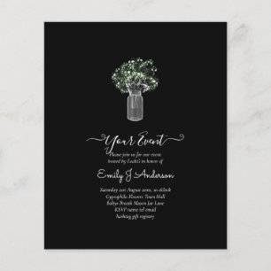 BUDGET Gypsophila Mason Jar Modern Minimal WEDDING Flyer