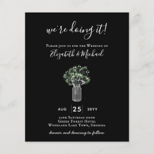 BUDGET Gypsophila Mason Jar Modern Minimal WEDDING Flyer