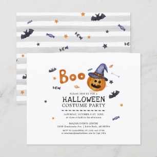 Budget Halloween Costume Party Pumpkin Invitation