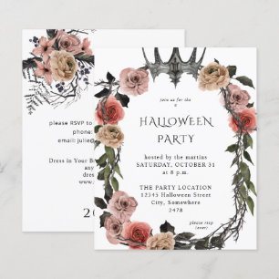 Budget Halloween Crown Pink Black Floral Party Whi