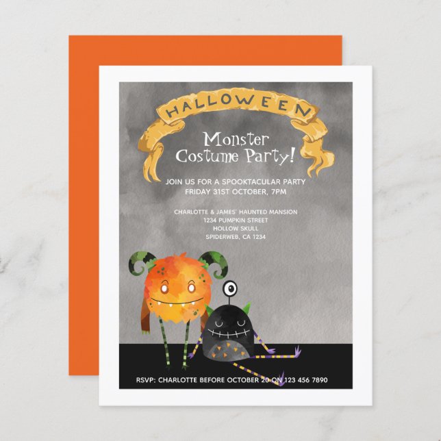 BUDGET Halloween Party Cute Monsters (Front/Back)