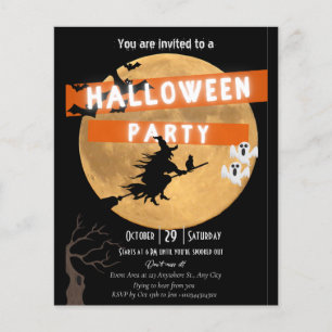 Budget Halloween party invitation Flyer