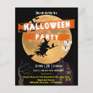 Budget Halloween party invitation Flyer