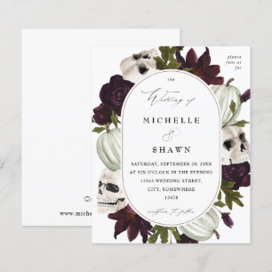 Budget Halloween Purple Floral & Skull Wedding W