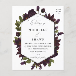 Budget Halloween Purple Floral Wedding Flyer- SM