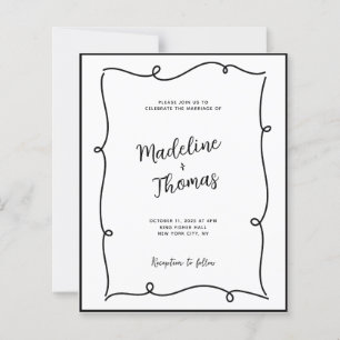 BUDGET Hand Drawn Cute Couple Script Wedding