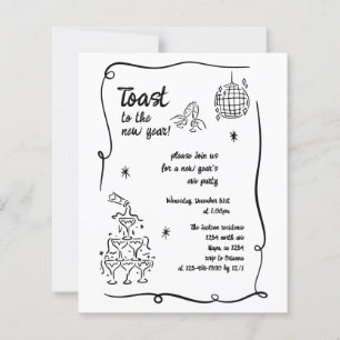 BUDGET Hand Drawn Illustrated New Years Eve Party