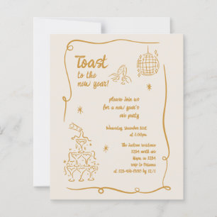 BUDGET Hand Drawn Illustrated New Years Eve Party