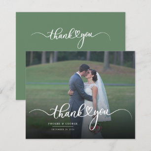 Budget Hand-Lettered Wedding Photo Thank You Card