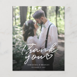 Budget Hand-Lettered Wedding Photo Thank You Card