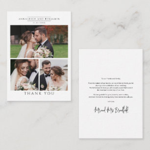 Budget Hand-Lettered Wedding Photos Thank You Card