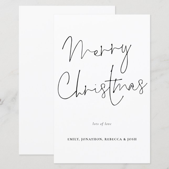 Budget Handwriting Script Merry Christmas Card (Front/Back)