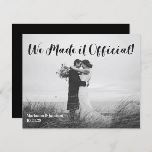 Budget Handwritten Typography Wedding Announcement