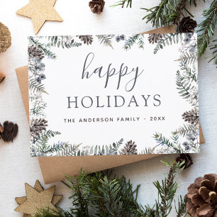 Budget Happy Holidays Christmas Dusty Blue Flyer