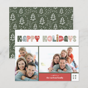 Budget Happy Holidays Christmas Photo Holiday Card