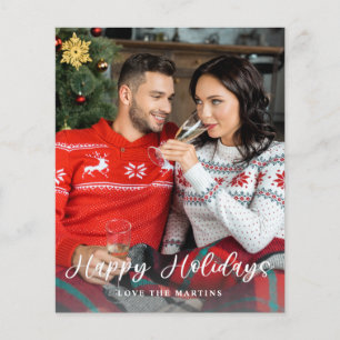 Budget Happy Holidays Fun Script Photo Vertical Flyer