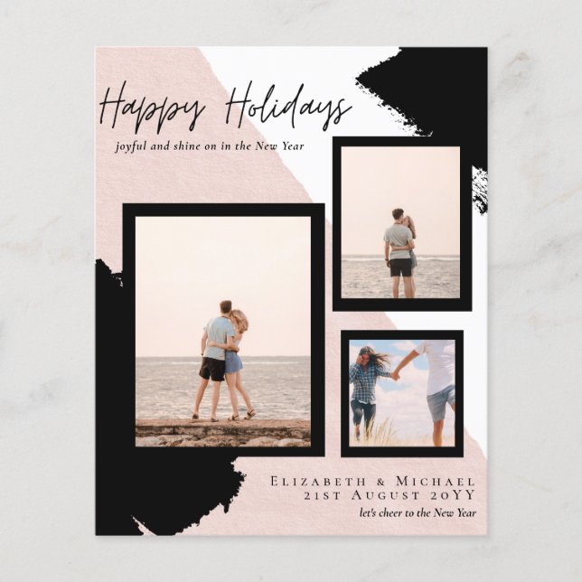 Budget Happy Holidays Photo Cards Abstract Modern (Front)