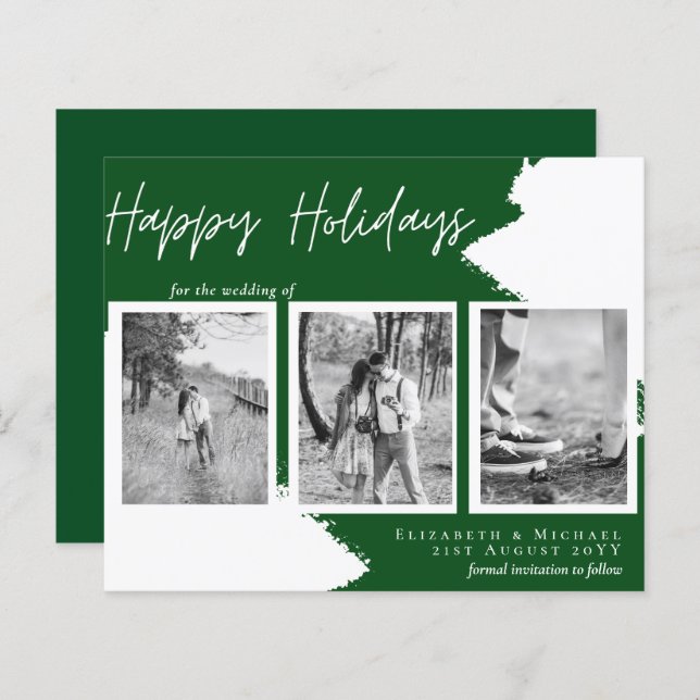 Budget Happy Holidays Photo Cards Abstract Modern (Front/Back)