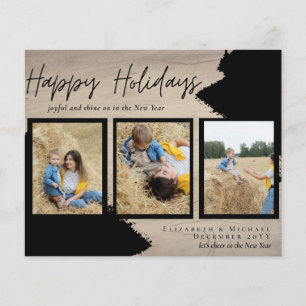 Budget Happy Holidays Photo Cards Abstract Modern