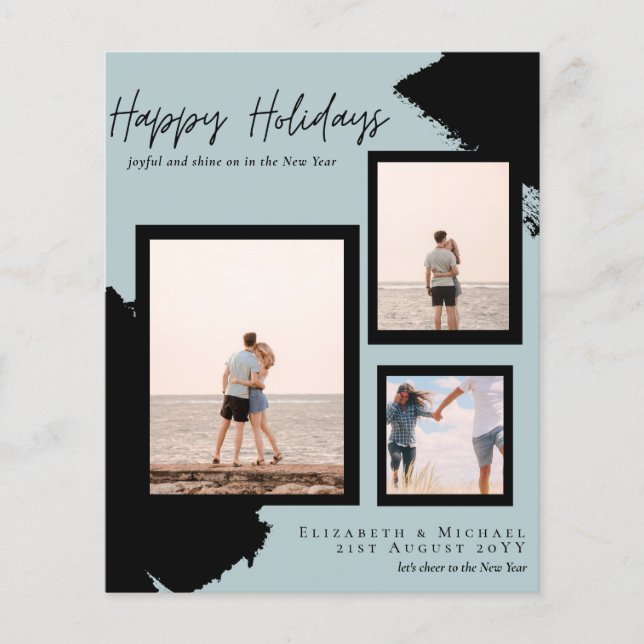 Budget Happy Holidays Photo Cards Abstract Modern (Front)