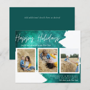 Budget Happy Holidays Photo Cards Abstract Modern