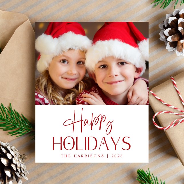 Budget Happy Holidays Photo Holiday Card (Share the love and warmth of the holiday season with this personalized photo Christmas card)