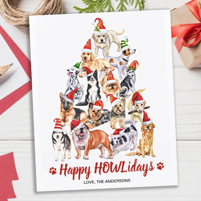 Budget Happy HOWLidays Dog Lover Christmas Postcar (Creator Uploaded)