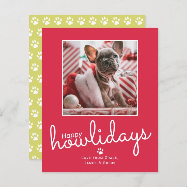 BUDGET Happy Howlidays Pet Dog Christmas Holiday (Front/Back)