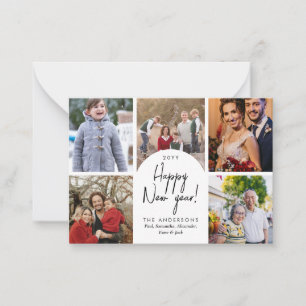 Budget Happy New Year Arch 5 Family Photo Holiday Card