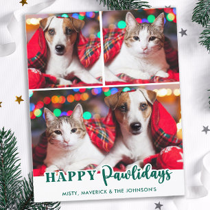 Budget Happy Pawlidays Custom Pet Dog Holiday Card