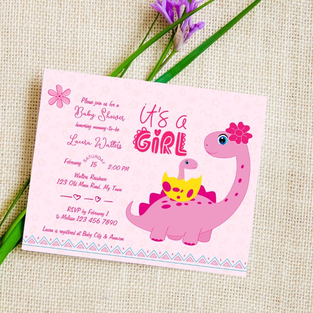 Budget hatching soon dinosaur baby shower invitati (Creator Uploaded)