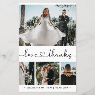 Budget Heart Script Photo Wedding Thank You Card