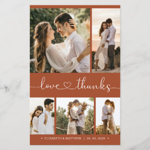 Budget Heart Script Photo Wedding Thank You Card