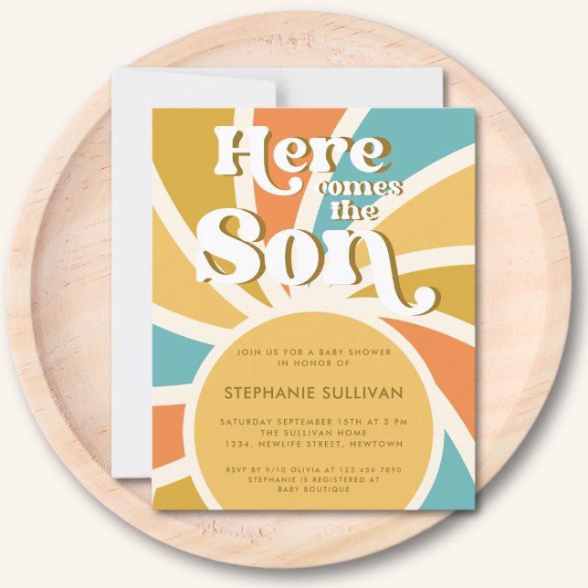 Budget Here Come The Son Baby Shower Invitation (Creator Uploaded)