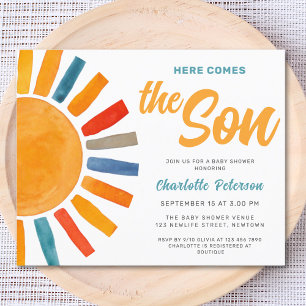 Budget Here Comes the Son Baby Shower Invitation