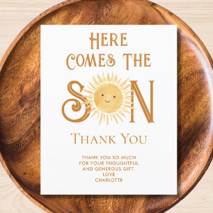 Budget Here Comes The Son Baby Shower Thank You